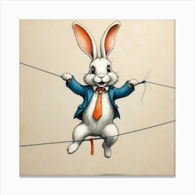 Rabbit On Wires Canvas Print