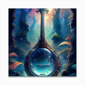 Firefly Banjo, Water, Enchanted, Forest, Kaleidoscope, Colors, Magical, Nature, Music, Instrument, F (8) Canvas Print