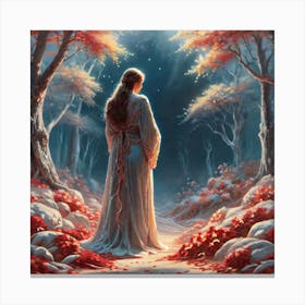 Woman In The Woods 12 Canvas Print