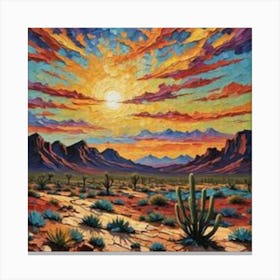 Sunset In The Desert Canvas Print