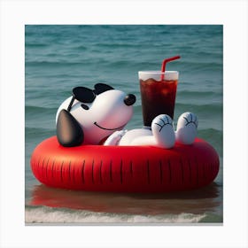 Snoopy In The Ocean Canvas Print