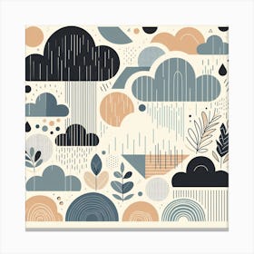 Scandinavian style, Clouds and rain Canvas Print