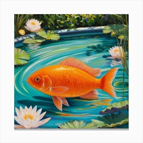 Default A Mesmerizing Oil Painting Of A Vibrant Orange Fish Sw 0 Canvas Print