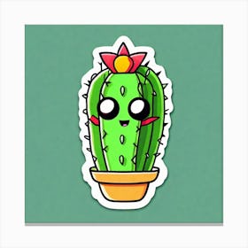 Cactus Inside Mexican Taco Sticker 2d Cute Fantasy Dreamy Vector Illustration 2d Flat Centere (32) Canvas Print