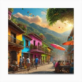 Colorful Street In Guatemala Canvas Print