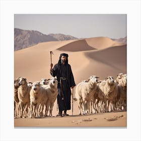 Shepherd In The Desert Canvas Print