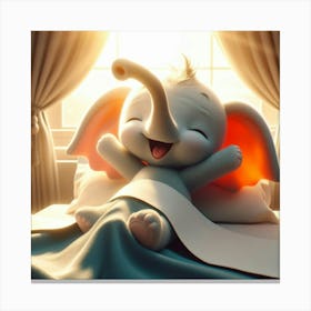 Elephant In Bed Canvas Print