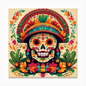 Day Of The Dead Skull 112 Canvas Print