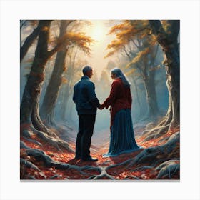 Couple In The Woods 4 Canvas Print