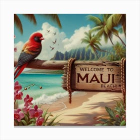 Welcome To Maui Beach Canvas Print