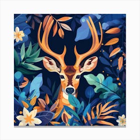 Deer In The Forest 4 Canvas Print