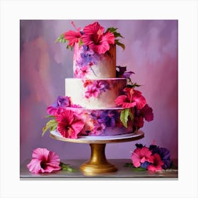 Hibiscus Wedding Cake Canvas Print