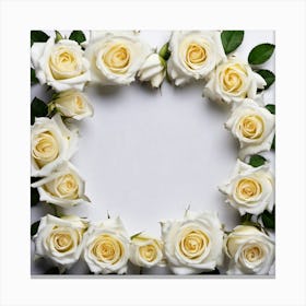 White Roses Frame 1 Canvas Print