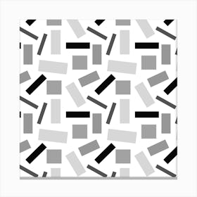 Shapely Black White Geometric Abstract 1 Canvas Print