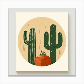 Cactus Print 2 Canvas Print