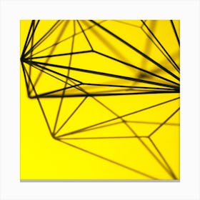 Abstract Geometric Shapes On Yellow Background Canvas Print