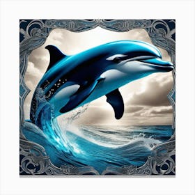 Dolphin In The Ocean Canvas Print