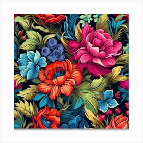 Floral Seamless Pattern Canvas Print