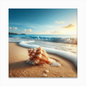 Sea Shell On The Beach Canvas Print