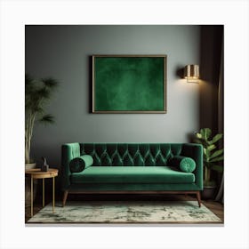 Green Velvet Sofa Canvas Print
