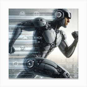 Futuristic Man Running 2 Canvas Print