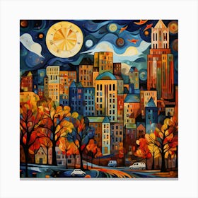 City At Night 2 Canvas Print