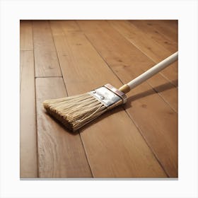 Broom On Wood Floor Canvas Print