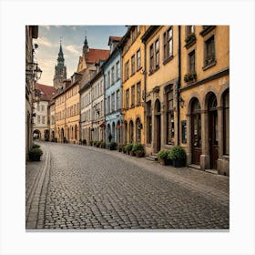 1 Historic European Town A Charming Photograph Of A Historic European Town With Cobblestone Streets 1 Canvas Print