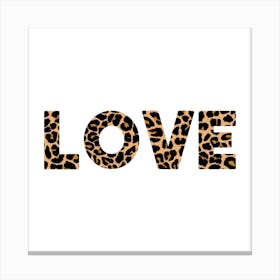 Love Word Art Leopard Print Canvas Print