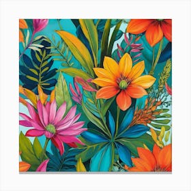 Tropical Flowers Canvas Print