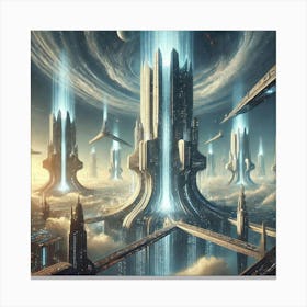 Floating Towers Stratospheric Sovereigns Canvas Print