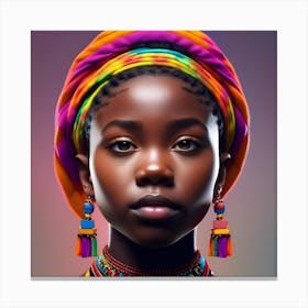 African Girl Portrait Canvas Print