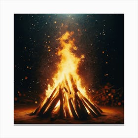 Bonfire At Night 1 Canvas Print