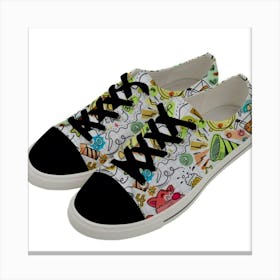 Doodle New Year Party Celebration Low Top Canvas Sneakers Canvas Print