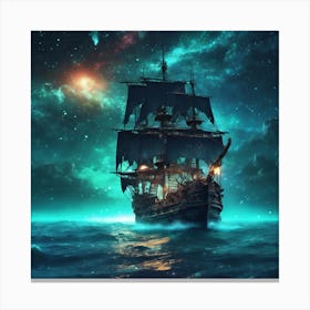 Pirate Ship In The Ocean 1 Canvas Print