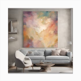 0 A Light Colored Oil Wall Art Featuring A Mixed Col Esrgan V1 X2plus Canvas Print