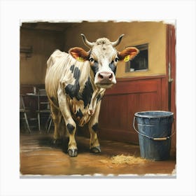 Cow In A Barn 1 Canvas Print