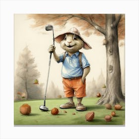 Bunny Golfer 2 Canvas Print