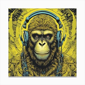 Cosmic Ape With Headphones 1 Canvas Print