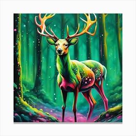 Deer In The Forest Canvas Print