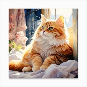 Cat By The Window Canvas Print