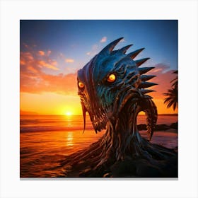 Firefly Futuristic Morphic Creature By A Tropical Sunrise 79023 (2) Canvas Print