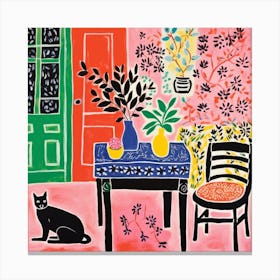 Cat In The Dining Room 9 Canvas Print
