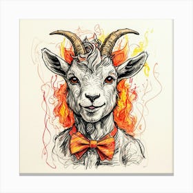 Goat In Flames 2 Canvas Print