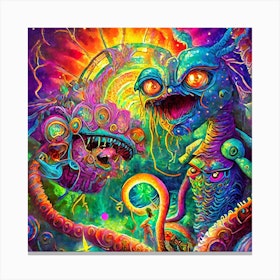 Psychedelic Monsters Canvas Print