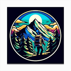 Hiker In The Mountains 4 Canvas Print