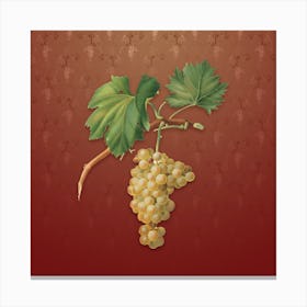 Vintage Grape Vine Botanical on Falu Red Pattern n.2079 Canvas Print