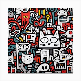 Abstract Cats Canvas Print