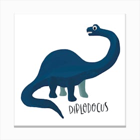 Diplodocus Square Canvas Print