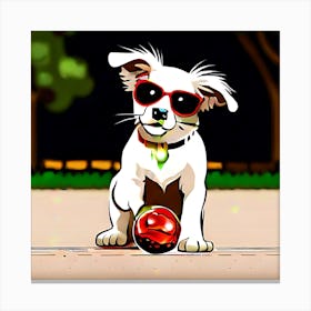 Dog With Sunglasses Canvas Print